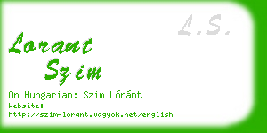 lorant szim business card